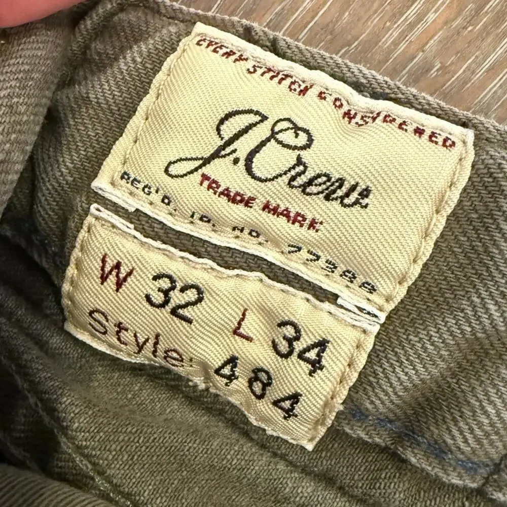 J.Crew Khaki Denim Jeans Pants Men size 32 Stye 484 J Crew J. Crew Preppy